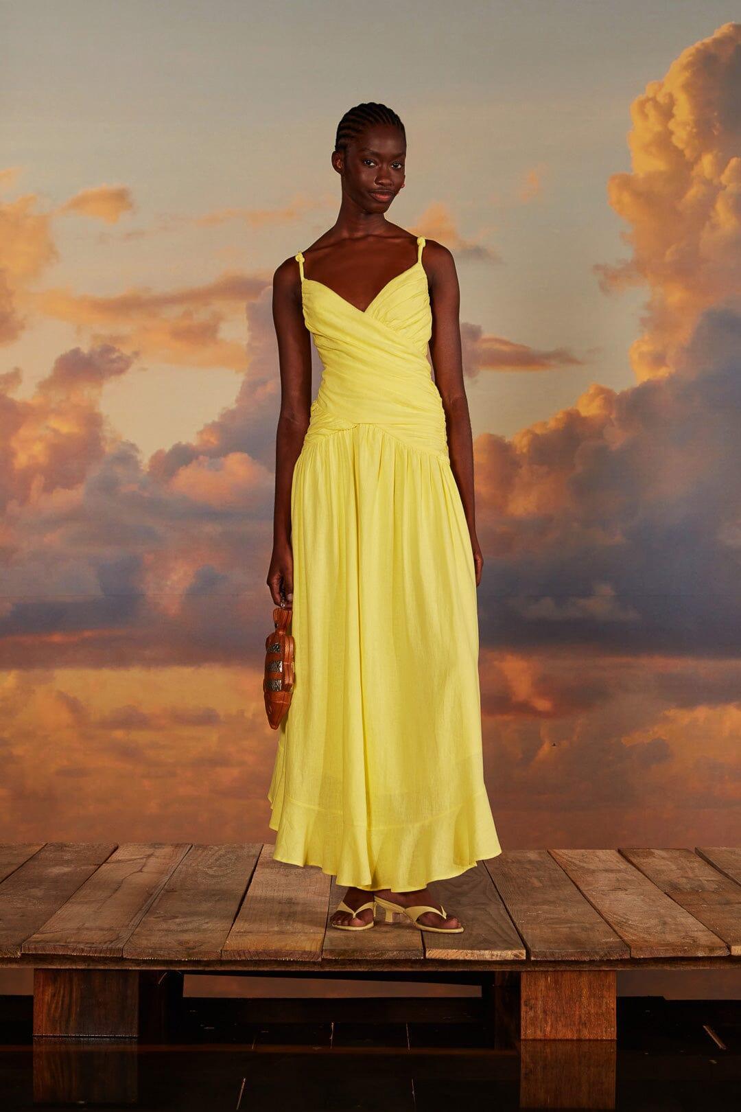 Yellow Cross Over Maxi Dress Product Image