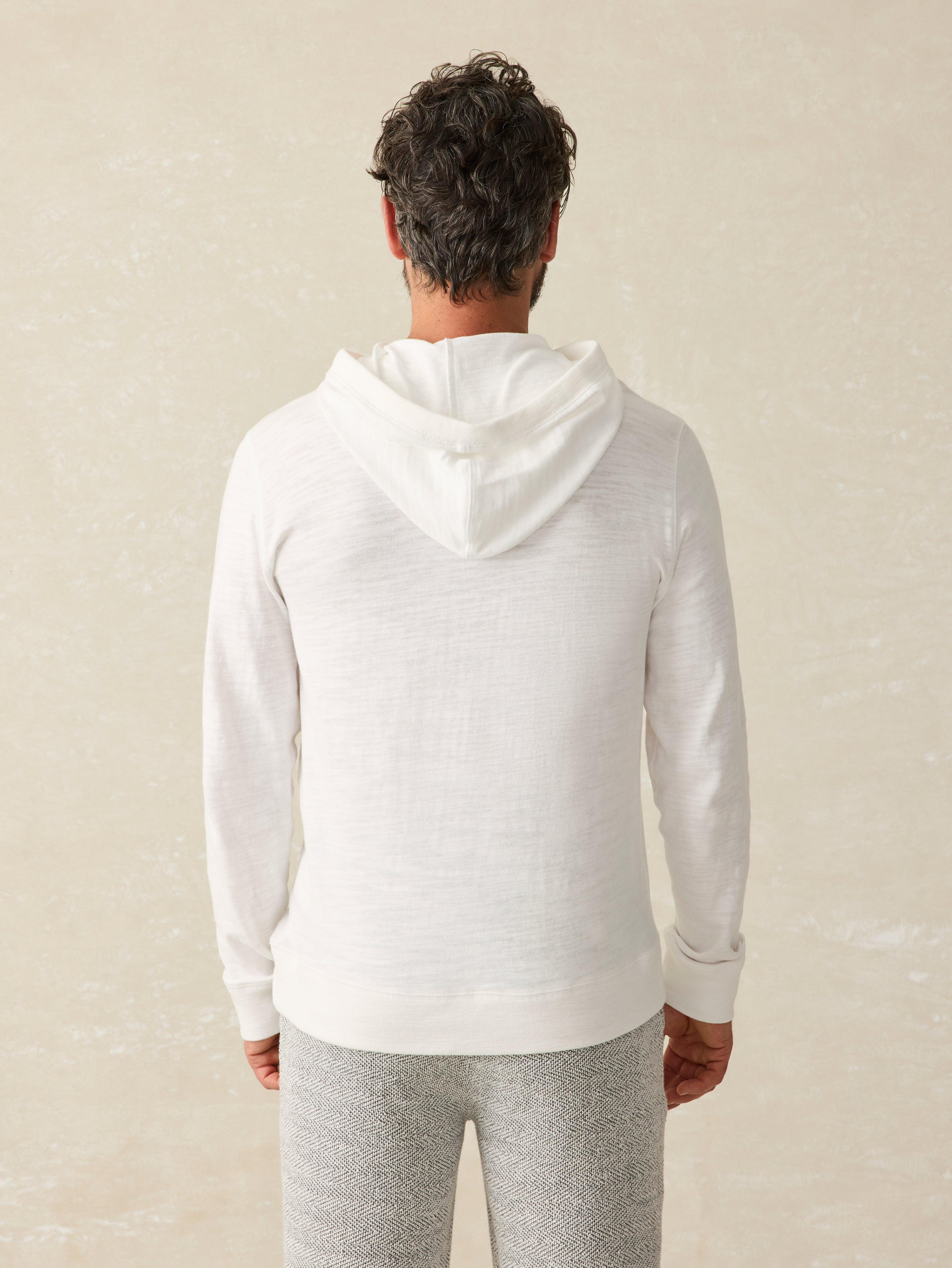 Sunwashed Slub Hoodie - White Product Image