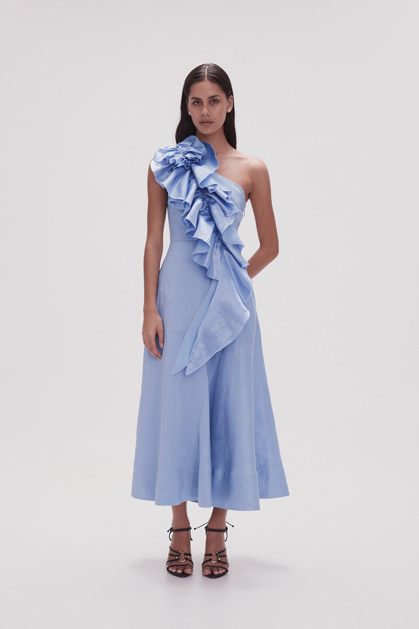 Adelia Ruffle Midi Dress Female Product Image