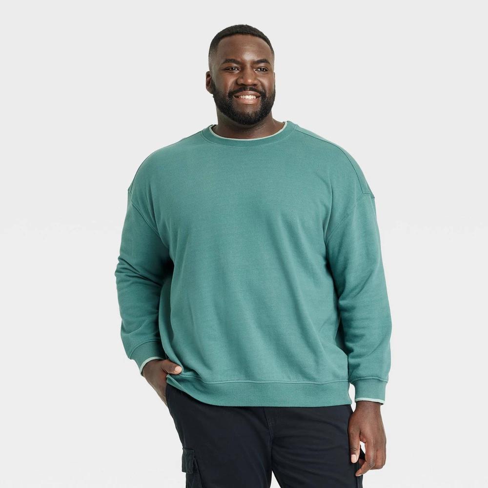 Mens Big & Tall French Terry Crewneck Pullover Sweatshirt - Goodfellow & Co 3XLT Product Image