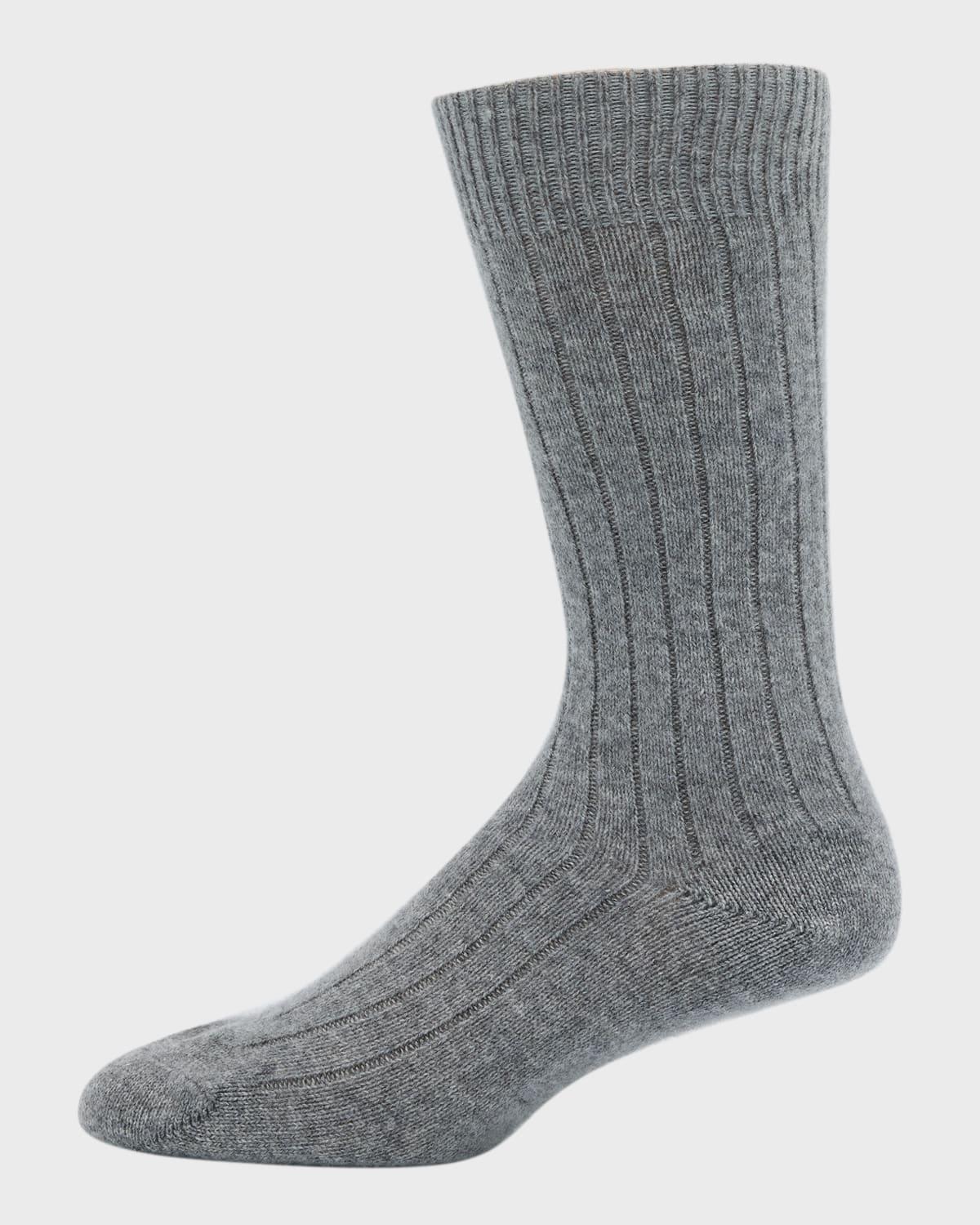 Mens Cashmere Rib Crew Socks Product Image