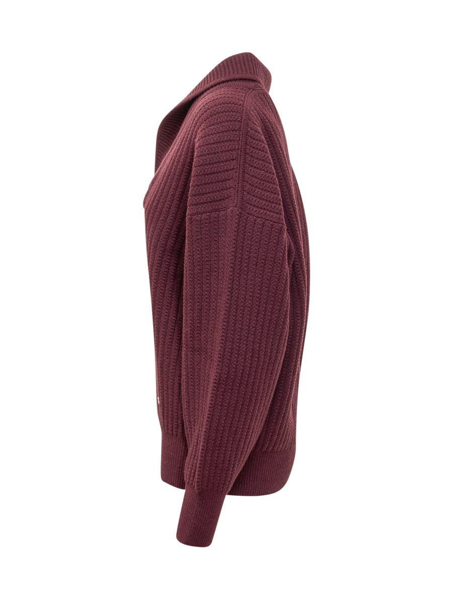 Shawl Neck Jumper In Purple Product Image