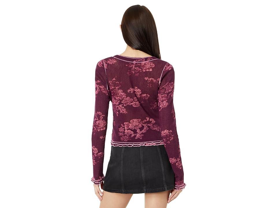 Free People Garner Tee Long Sleeve (Berry Combo) Women's Clothing Product Image