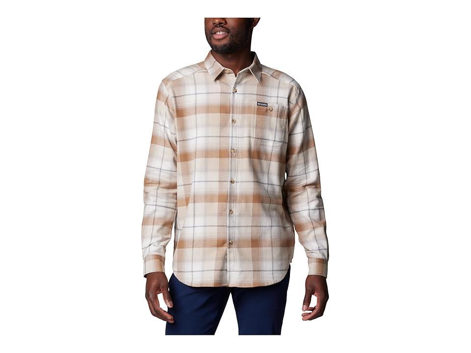 Mens Columbia Cornell Woods Flannel Shirt Dark Grey Tartan Product Image