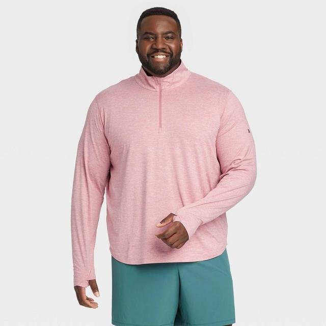 Mens Big Lightweight Zippered Athletic Top - All In Motion Rose 2XL Product Image