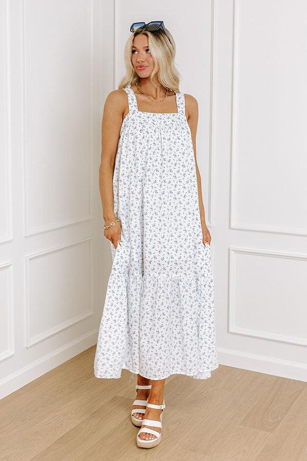 Casual Convo Floral Maxi Dress in White Product Image