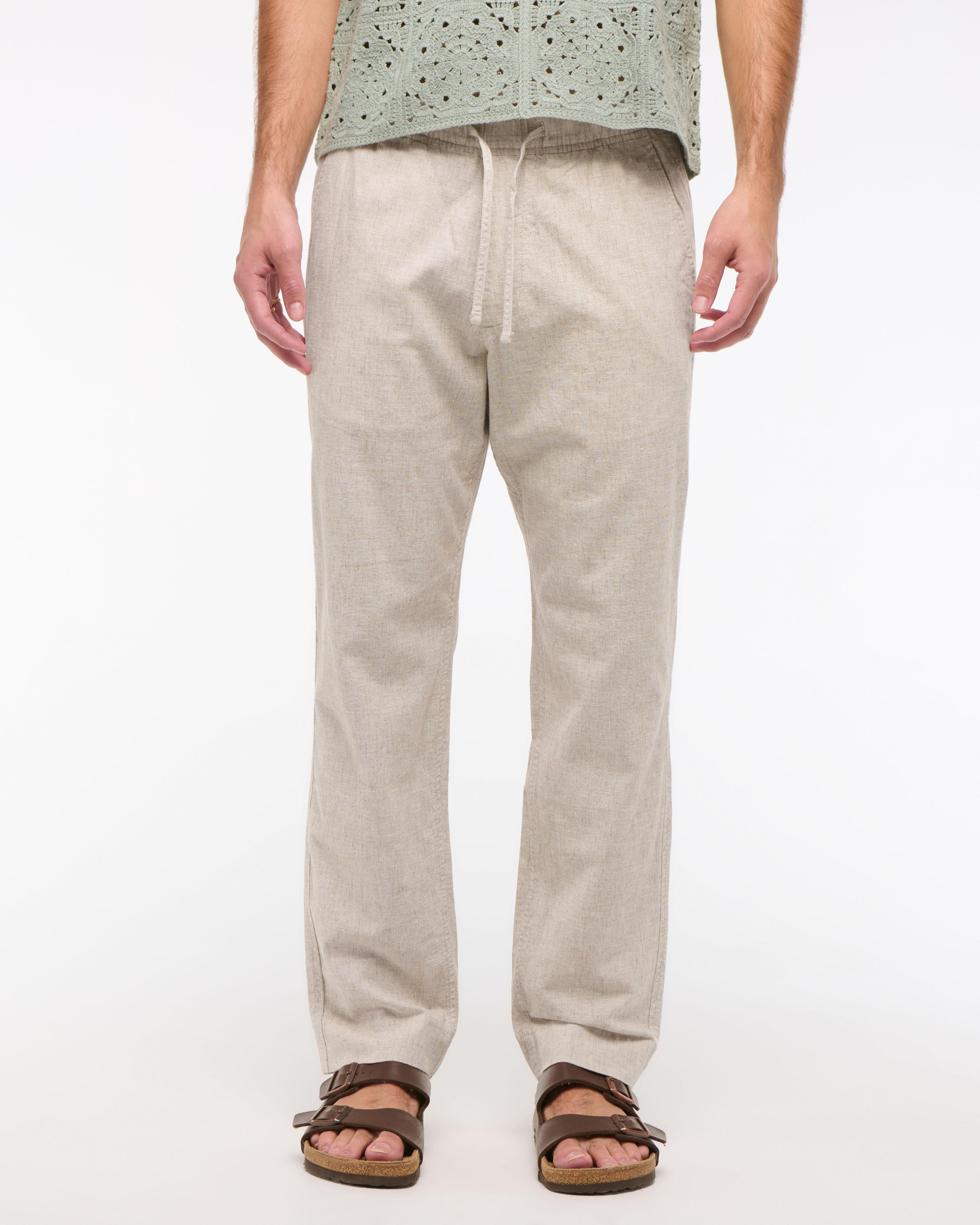 Loose Linen-Blend Pull-On Pant Product Image