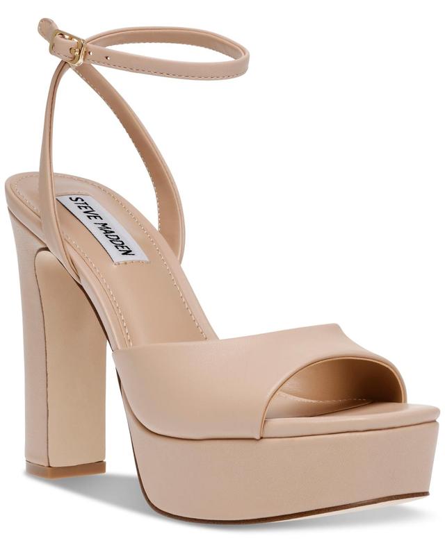 Steve Madden Womens Assured Ankle-Strap Platform Dress Sandals Product Image