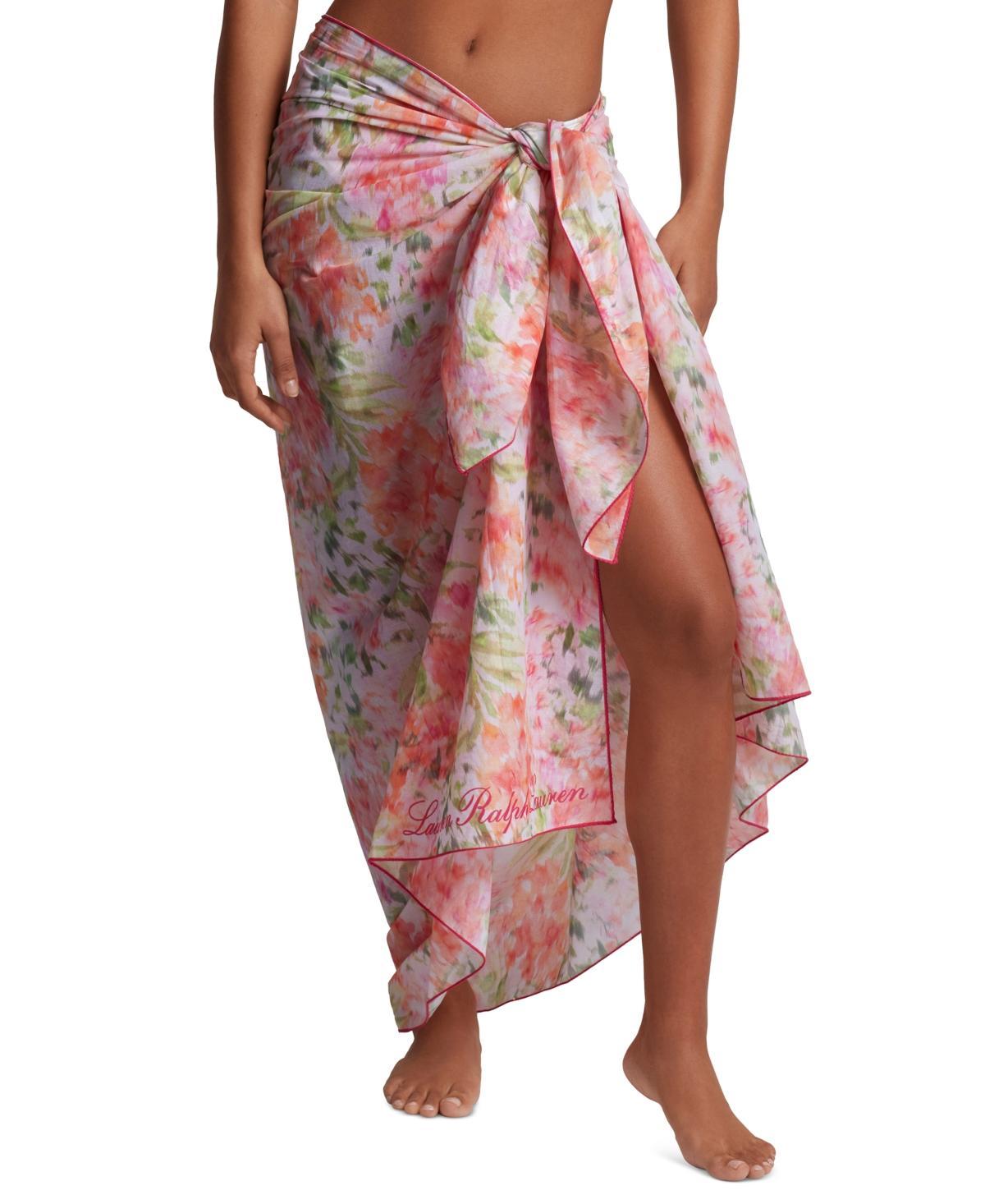 Lauren Ralph Lauren Womens Floral-Print Pareo Cotton Cover-Up Product Image