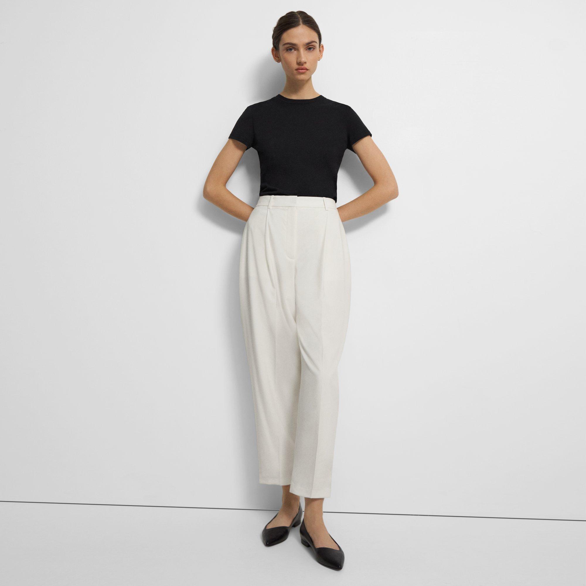 Good Wool Pleated Carrot Pant | Theory Product Image