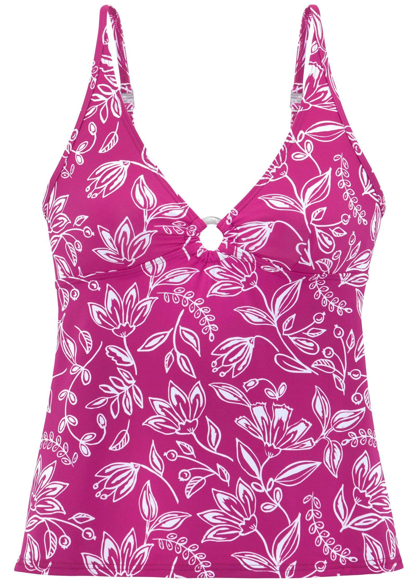 Triangle Halter Tankini Set - Hot Field Floral Product Image