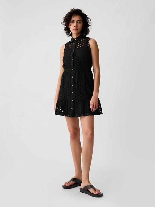 Eyelet Tiered Mini Dress Product Image