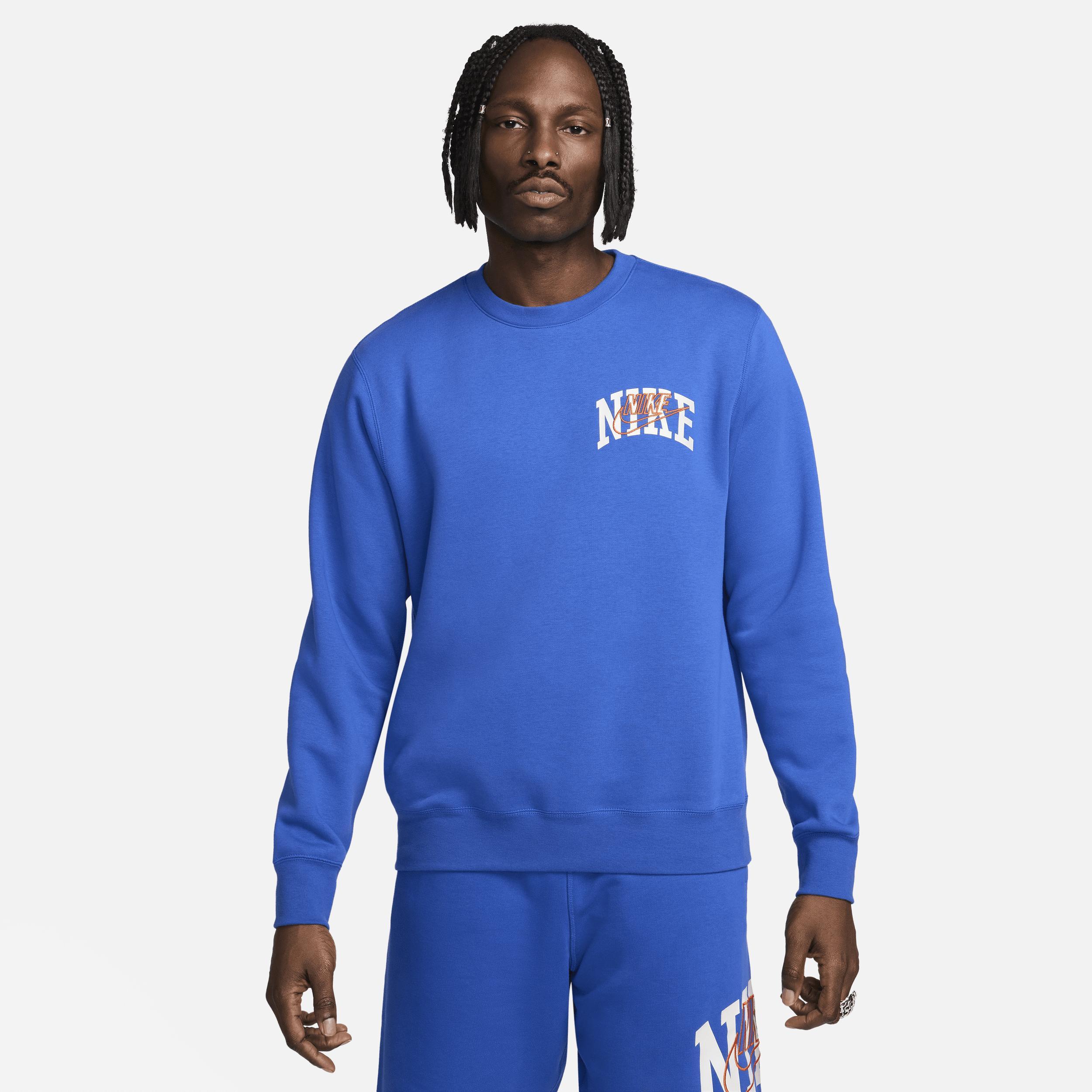 Nike Men's Club Fleece Long-Sleeve Crew-Neck Sweatshirt Product Image