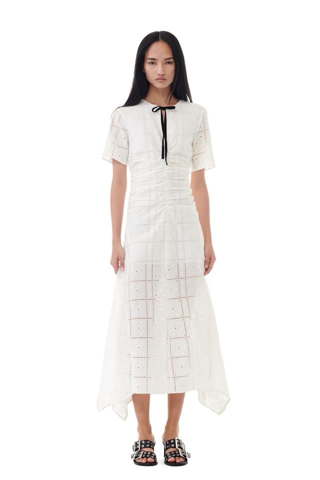 White Broderie Anglaise Long Dress Product Image