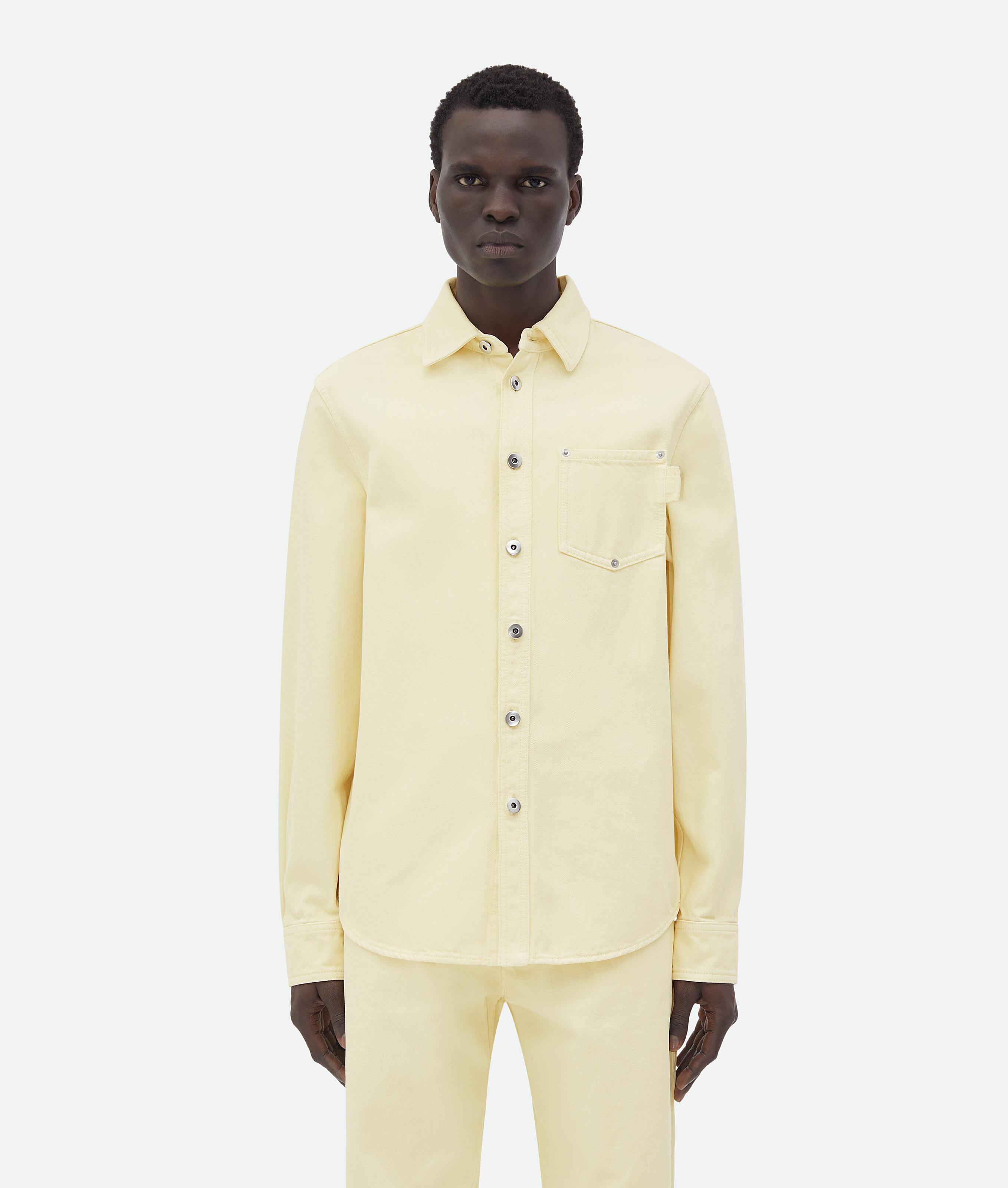 Men's Yellow Wash Denim Shirt in Banana Product Image