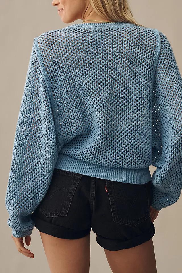 Pilcro Open-Stitch Crew-Neck Sweater Product Image