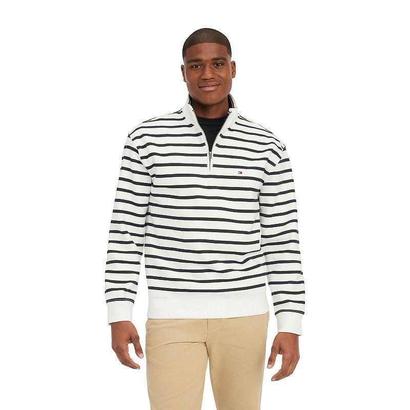 Mens Tommy Hilfiger Breton Stripe Quarter-Zip Mockneck Fleece Product Image