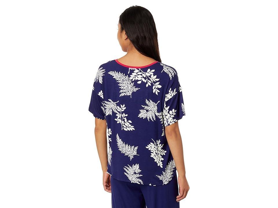 Tommy Bahama Short Sleeve Cropped PJ Set Leaves) Women's Pajama Sets Product Image