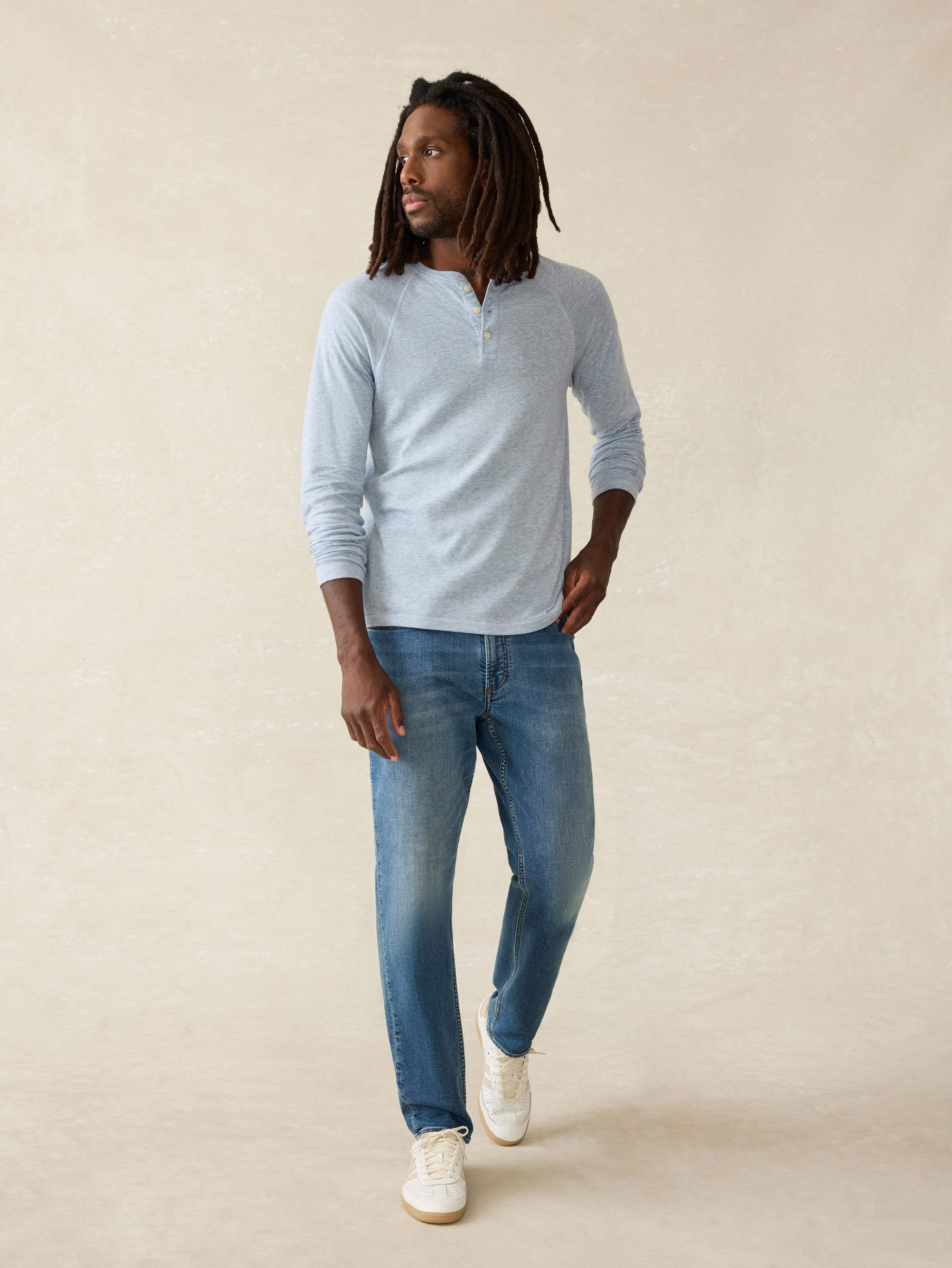 Long-Sleeve Cloud Henley (Tall) - Light Blue Heather Male Product Image