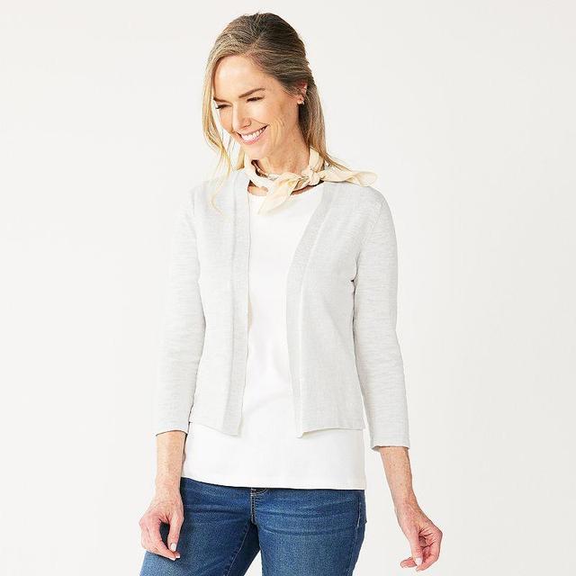 Petite Croft & Barrow Open-Front Cardigan, Womens Product Image