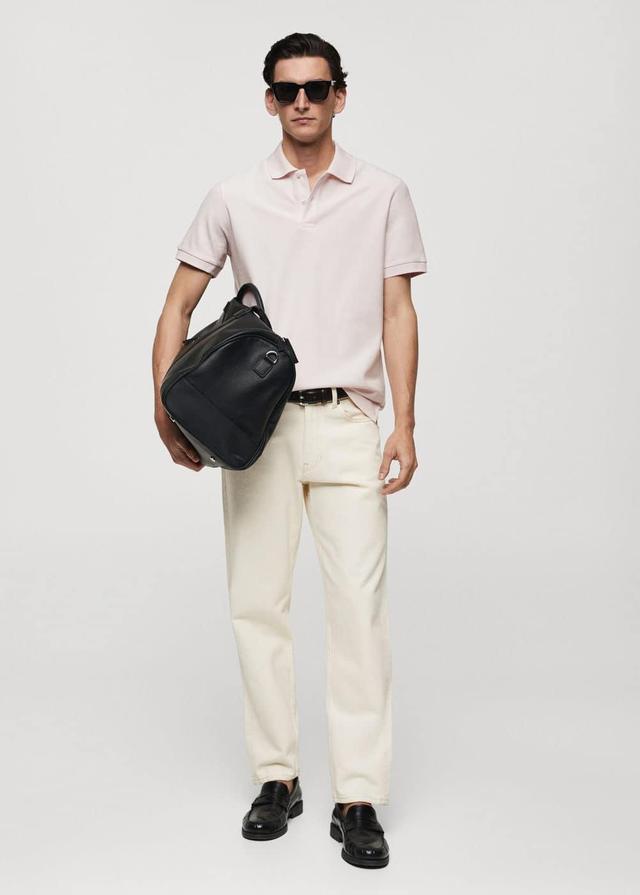 MANGO MAN - 100% cotton pique polo shirt pastel pinkMen Product Image