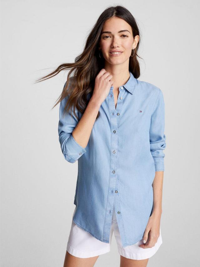 Tommy Hilfiger Women's Solid Chambray Shirt Product Image