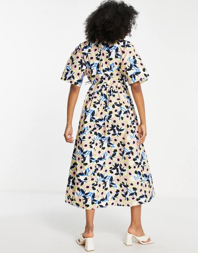 ASOS EDITION wrap smock midi dress in floral print Product Image