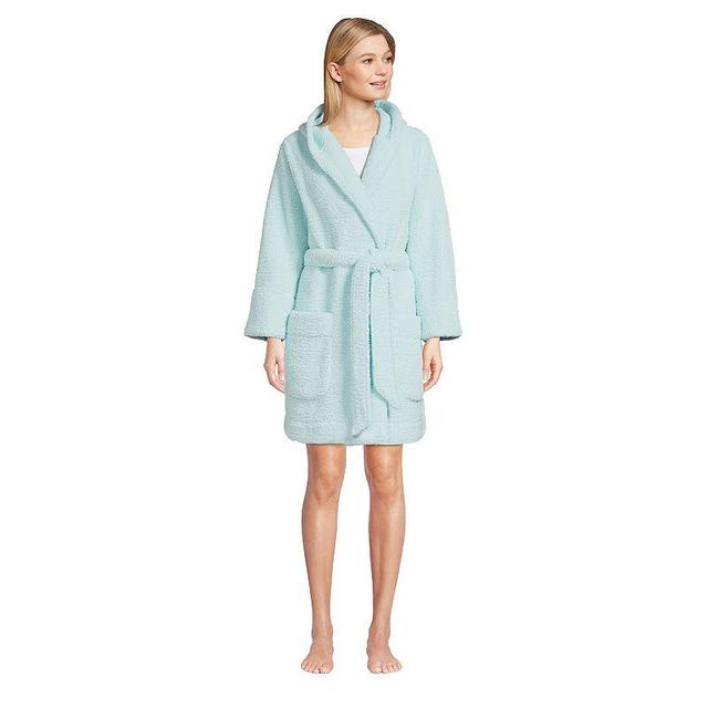 Womens Lands End Sherpa Fleece Hooded Robe Product Image