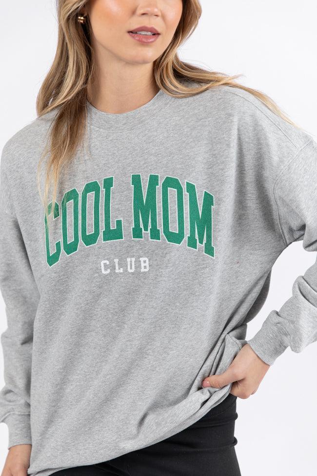 Cool Mom Club Light Grey Oversized Graphic Sweatshirt Product Image