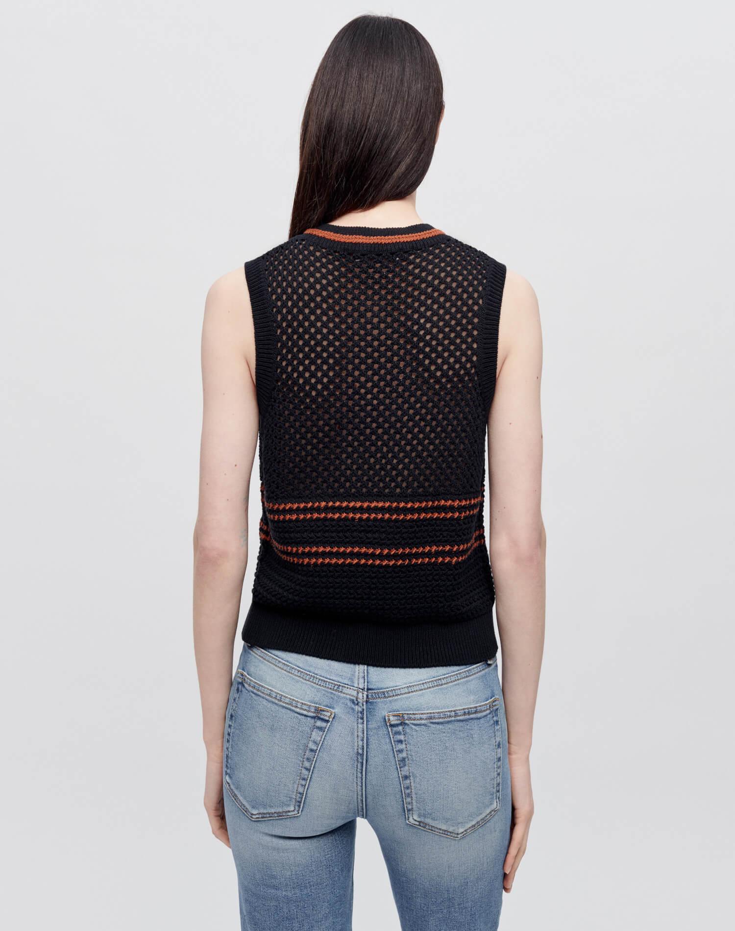 Crochet Mesh Vest - Black Combo Female Product Image