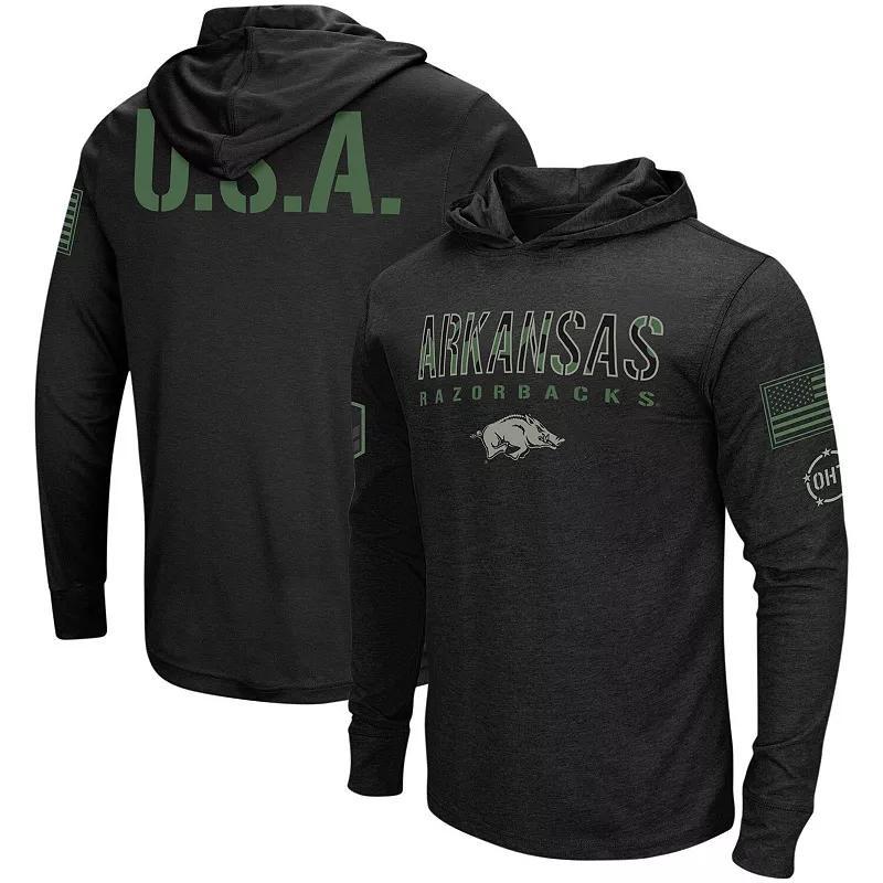 Mens Colosseum Black West Virginia Mountaineers Big & Tall OHT Military Appreciation Tango Long Sleeve Hoodie T-Shirt Product Image