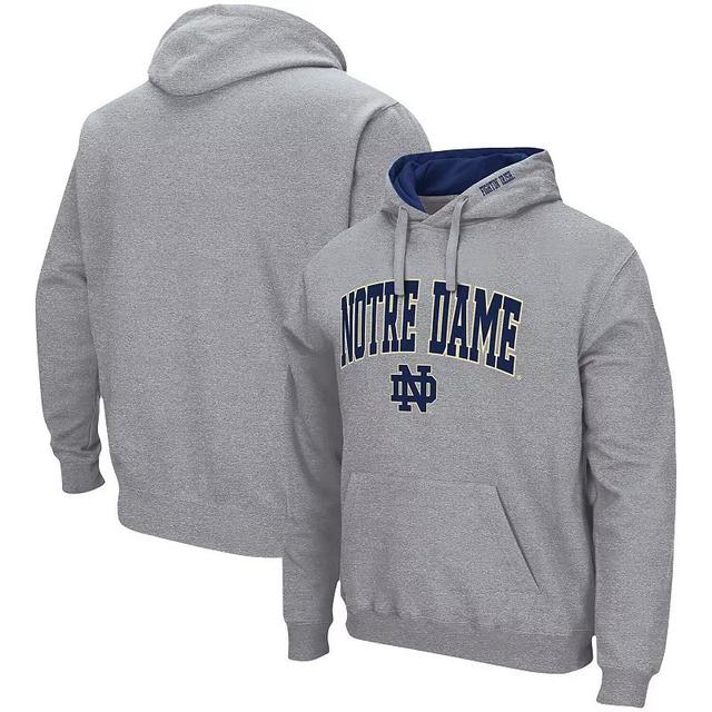 Mens Colosseum Heather Gray Notre Dame Fighting Irish Arch & Logo 3.0 Pullover Hoodie Product Image