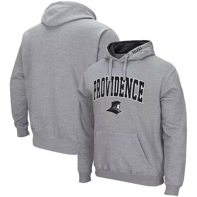 Mens Colosseum Heathered Gray Providence Friars Arch and Logo Pullover Hoodie Product Image