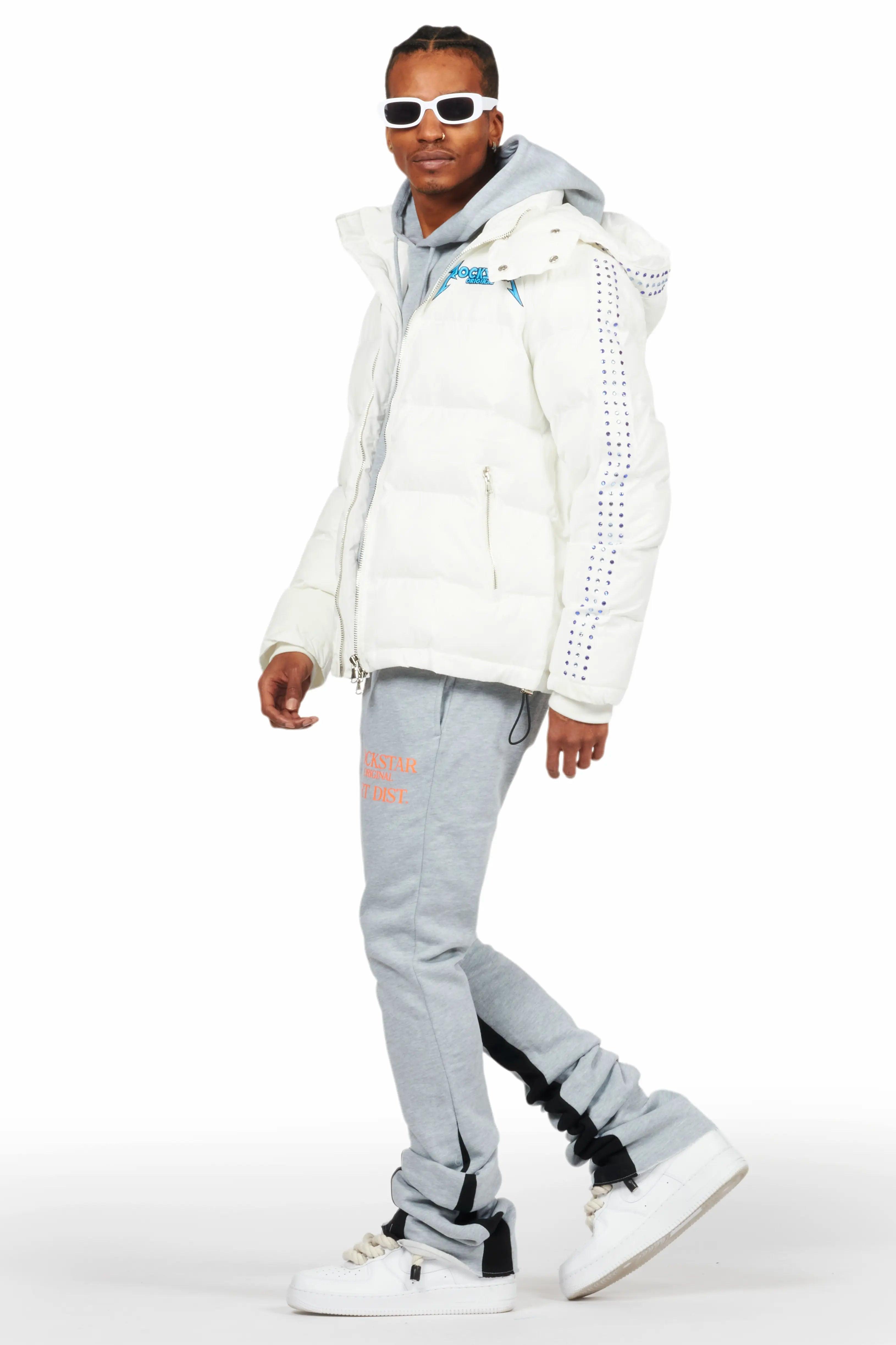 Brink White Heavy Puffer Jacket Male Product Image