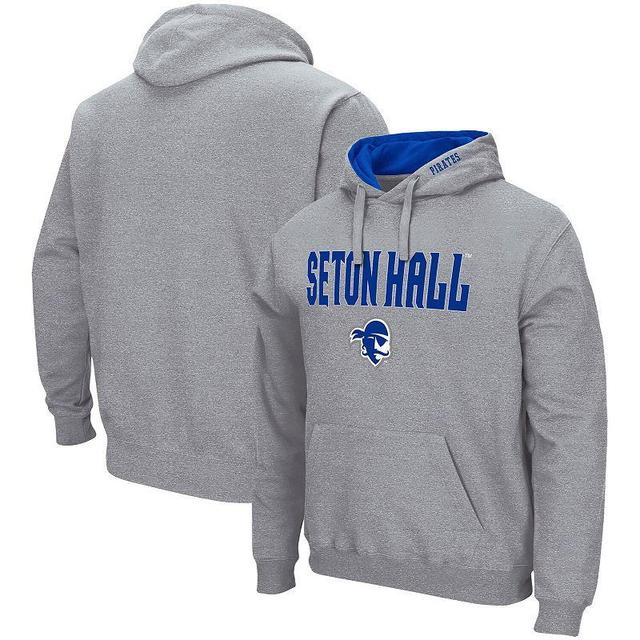 Mens Colosseum Heathered Gray Seton Hall Pirates Arch & Logo 3.0 Pullover Hoodie Product Image