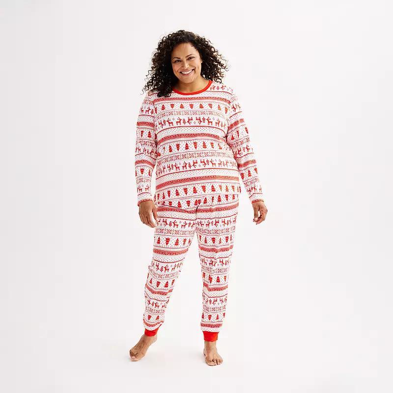 Plus Size Jammies For Your Families Pajama Top & Jogger Pajama Bottoms Set, Womens Product Image