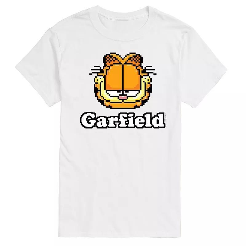 Mens Garfield Video Game Garfield Logo Graphic Tee Grey Gray Product Image