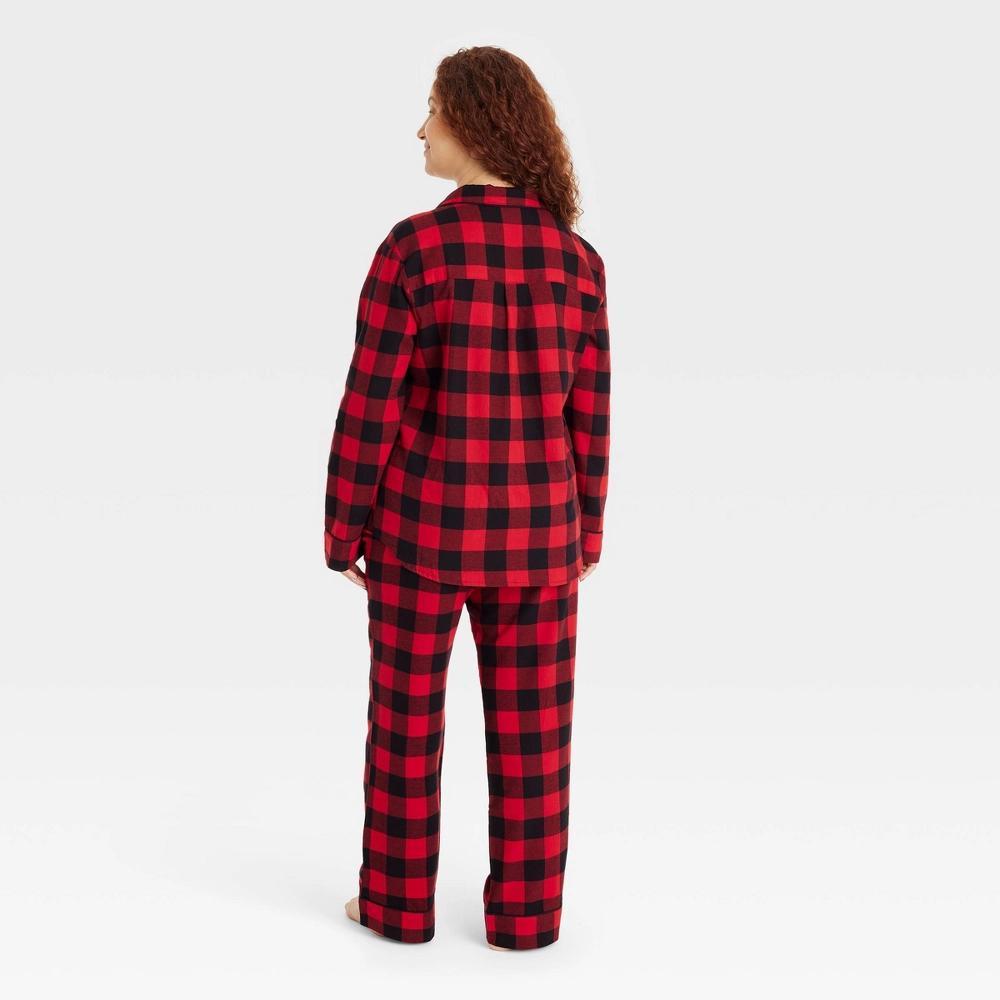 Women's Buffalo Check Microfleece Holiday Matching Family Pajama Pants - Wondershop™ Red S Product Image