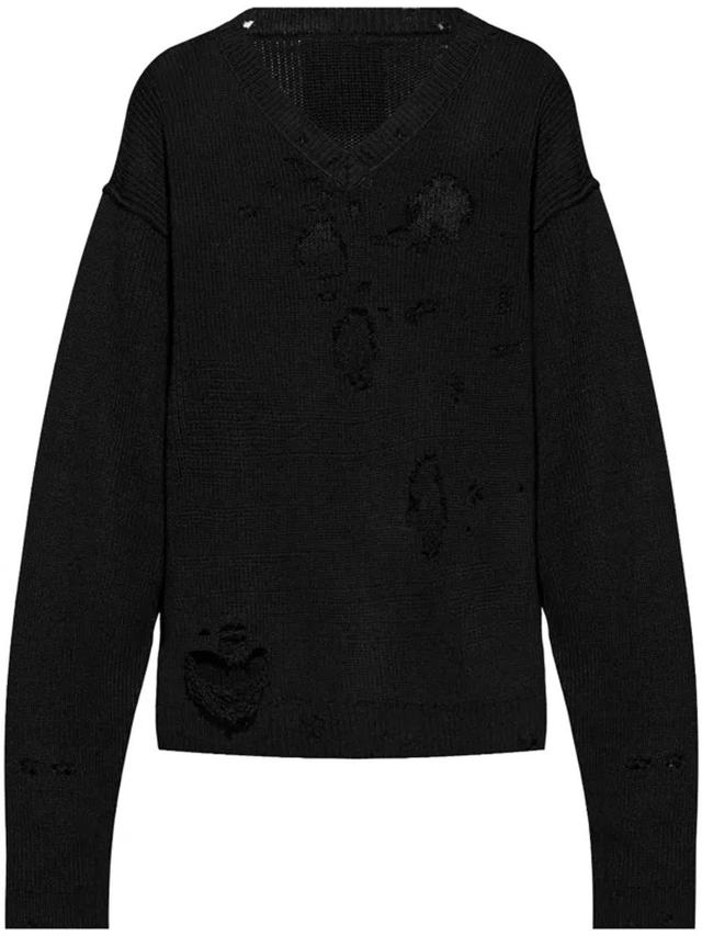 Distressed-effect Jumper In Black Product Image