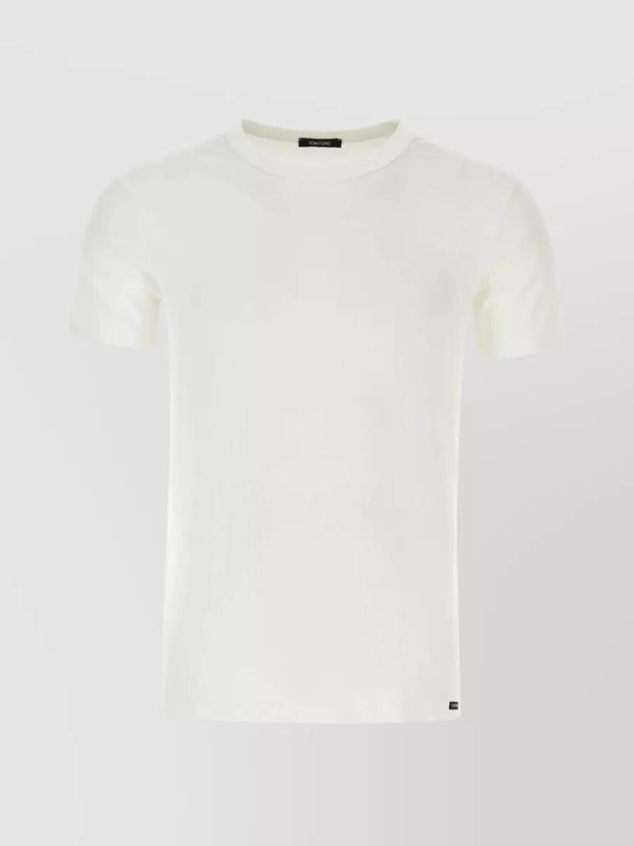 Cotton Blend Crew-neck T-shirt In White Product Image