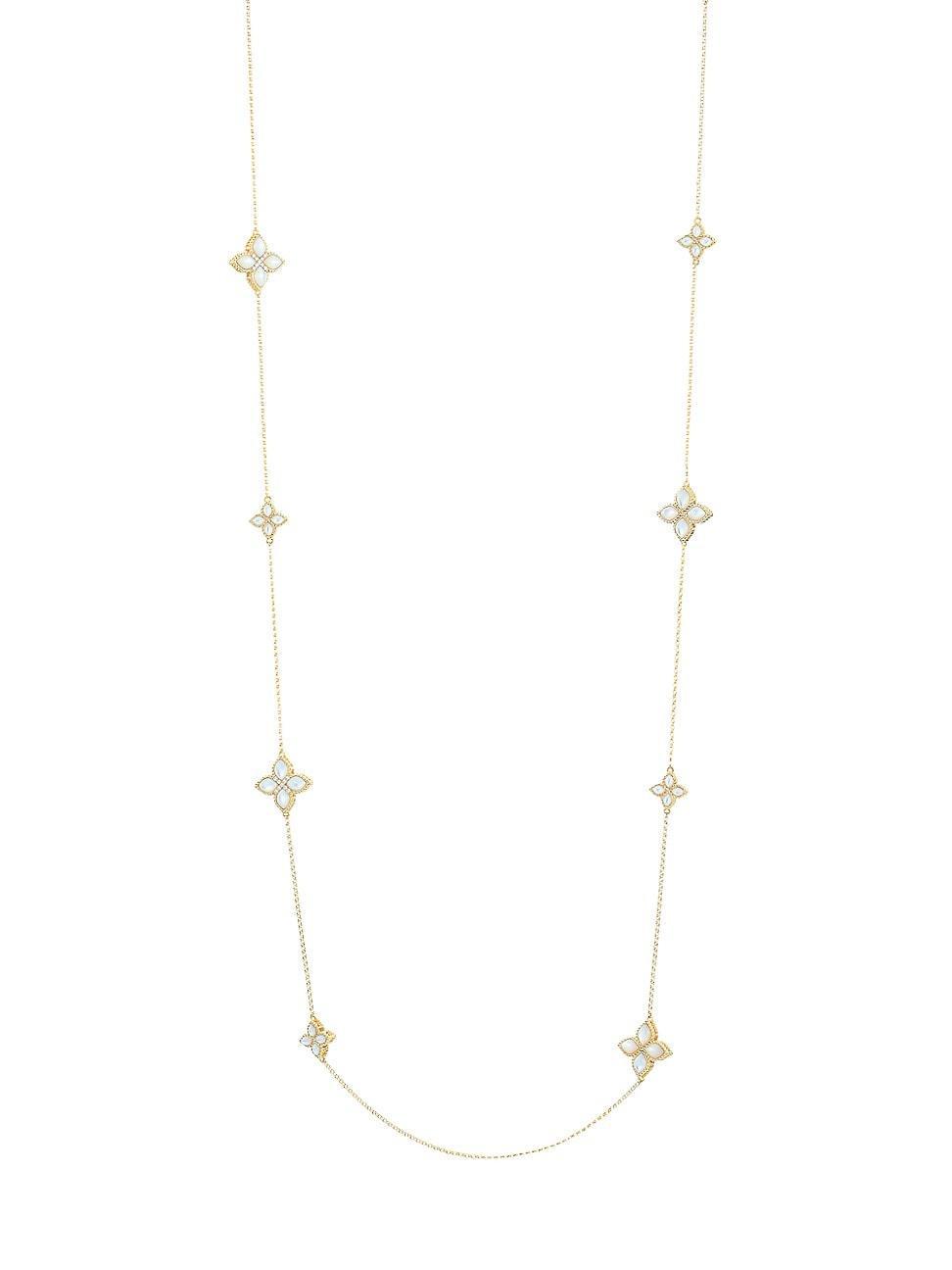 Womens Venetian Princess 18K Yellow Gold & Multi-Stone Station Necklace Product Image