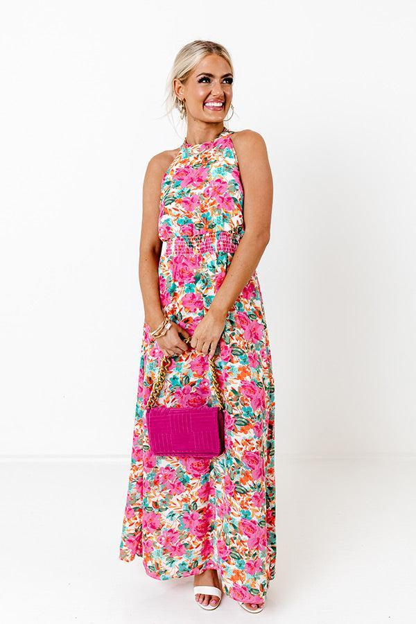 Ready For Fame Floral Maxi in Peach Product Image