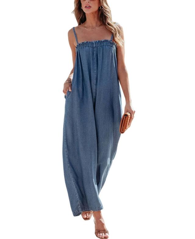 Women's Denim Wide Leg Cami Jumpsuit Product Image