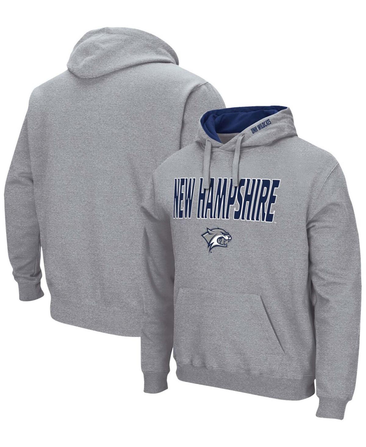 Mens Colosseum Heathered Gray New Hampshire Wildcats Arch and Logo Pullover Hoodie Product Image