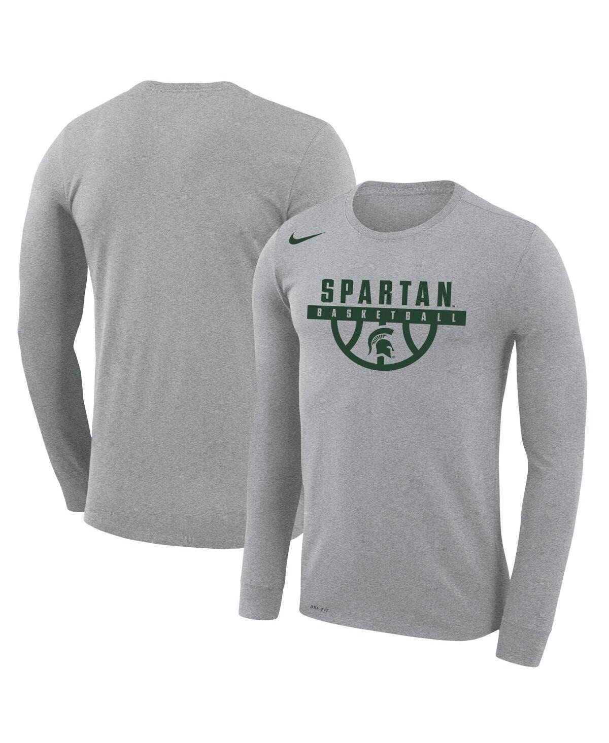 Mens Nike Gray Michigan State Spartans Basketball Drop Legend Long Sleeve Performance T-Shirt Grey Product Image