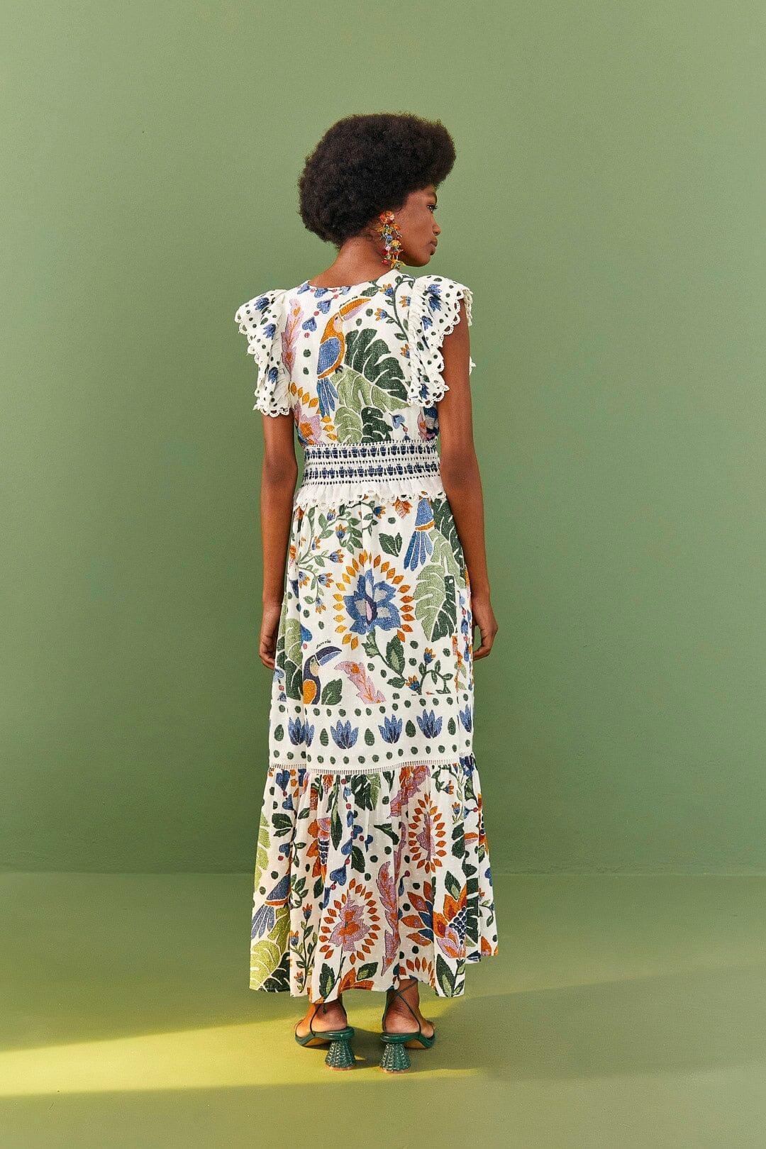 White Summer Garden Maxi Dress Product Image