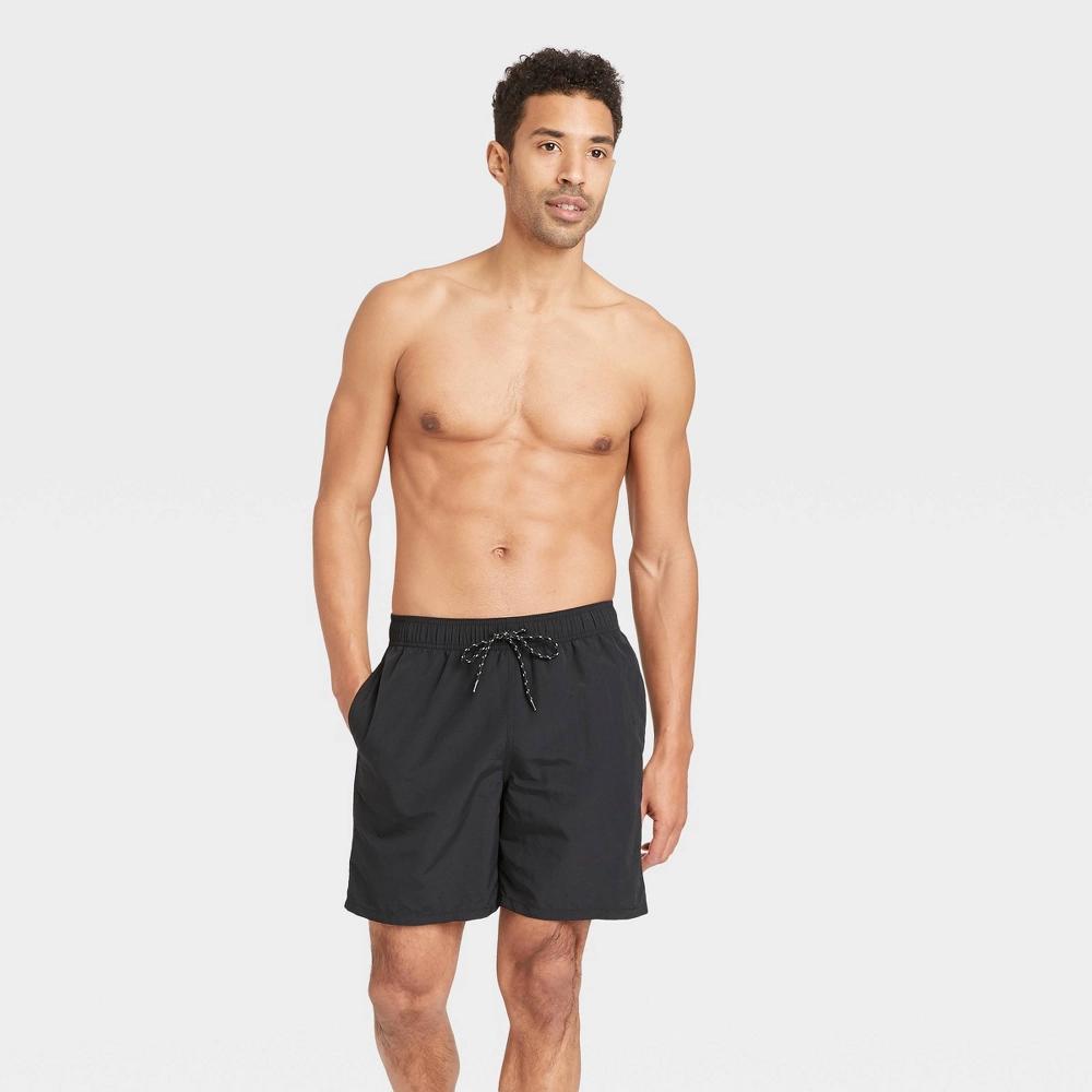 Mens 7 Swim Trunks - Goodfellow & Co Black XXL Product Image