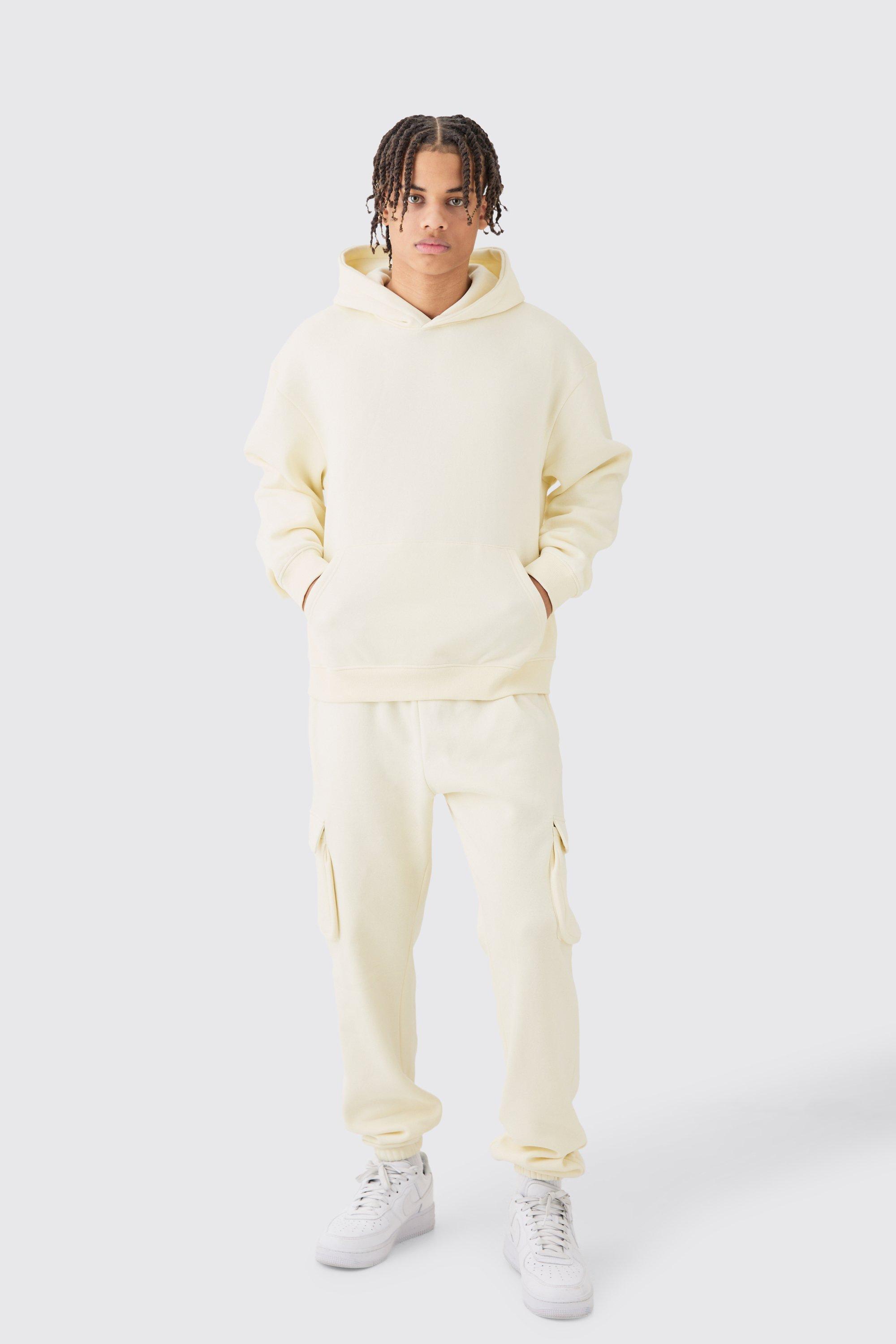 Oversized Boxy Hooded Cargo Tracksuit | boohooMAN USA Product Image