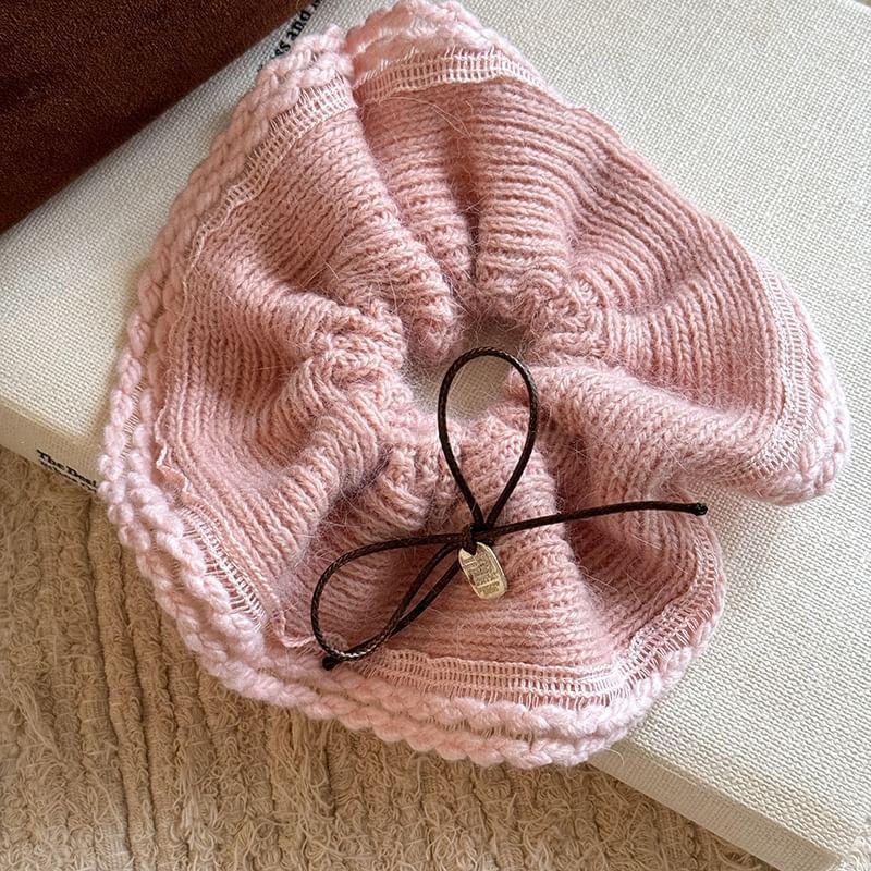 Bow Accent Plain Knit Scrunchie Product Image