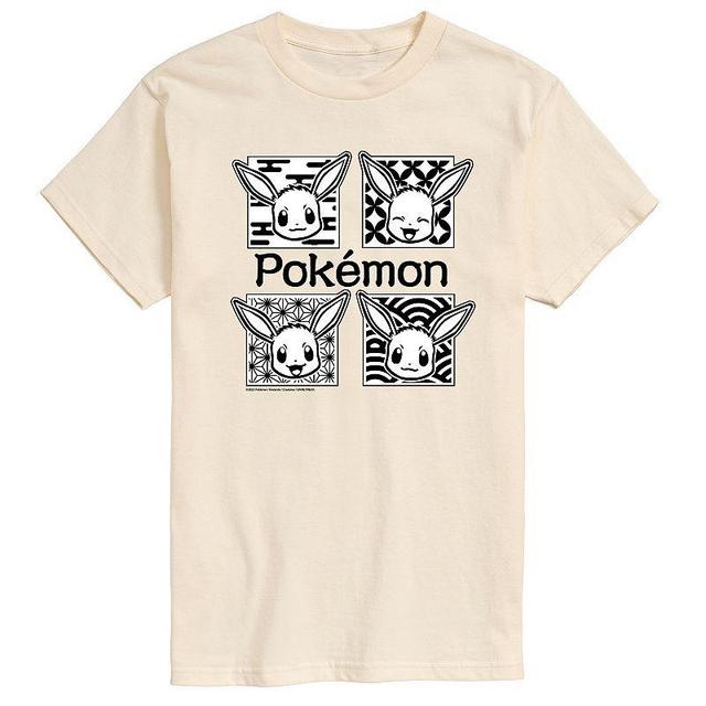 Mens Pokemon Wagara Grid Eevee Graphic Tee Ivory Product Image